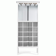 Helloshop26 - Casier à vin avec étagère flûtes 42 x 24,5 x 96 cm rangement moderne polyvalent en MDF blanc 20_0011048 - 3000226509896