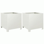 Helloshop26 - Jardinière bac lit surélevé plantes fleurs jardin terrasses lot de 2 40 x 40 x 40 cm acier blanc 02_0038950 - 3000217980741 Helloshop26 - Jardinière bac lit surélevé plantes fleurs jardin terrasses lot de 2 40 x 40 x 40 cm acier blanc 02_0038950 - 3000217980741