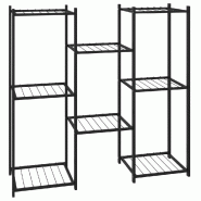 Helloshop26 - Jardinière étagère design moderne 83 x 25 x 80 cm rangement présentoir en fer noir 02_0047093 - noir 3000234591876