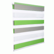 Helloshop26 - Store enrouleur zebra day and night rouleau double couche  45x150 cm blanc vert gris 19_0000858 - vert polyester 3000246318980