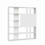 Itamoby Bibliothèque Ouverte Kato L Avec Panneau Meuble Tv En Frêne Blanc - blanc VE6LKT2FL4FCP-BF