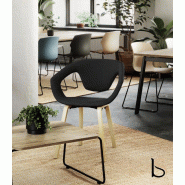 Lot de 2 sièges visiteurs Liner - Mobel Linea. - Noir_0