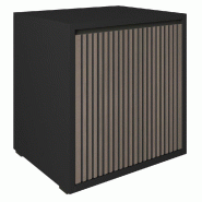 Meuble Vertigo T01 1 porte MDF noir et noyer foncé 60x47x60 cm