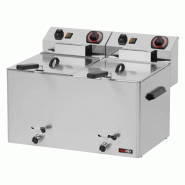 RM GASTRO Friteuse électrique double 0,38 kW/l, 8+8 l TOP avec robinet de vidange 230 V REDFOX - FE 77 V - REDFOX - 0615402584111