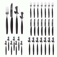 San Ignacio - Set de 32 couverts en acier inoxydable couleur noire - noir inox PK9431