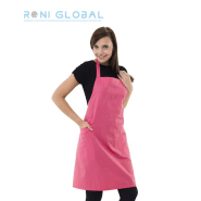 Tablier de service à bavette - coton et polyester - 3 poches - prune - Rémi Confection - Ref: R-6164_0