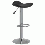 Tabouret de bar Noir Acier chromé et cuir artificiel Modèle Flex Design - 335080