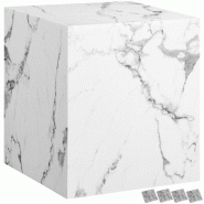 TecTake GmbH tectake Table basse LASLEY - 45 x 45 x 50 cm Aspect marbre blanc - multicolore Bois manufacturé 406309