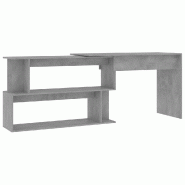 VidaXL Bureau d'angle Gris béton 200x50x76 cm Bois d’ingénierie Modèle Nova Moderne - gris Bois manufacturé 801102