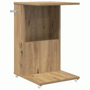 VidaXL Table d'appoint avec roue Chêne artisanal 40 x 35 x 60 cm Modèle Jardin Polaris Plus - 8000379