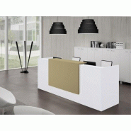 Banque d'accueil droite modèle Z2 - Officity - 206, Beige, Blanc
