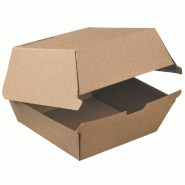 Boite burger modèle M Premium carton naturel 14x14x7cm - par 200