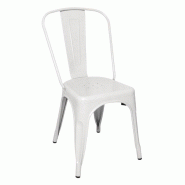 Chaises en acier blanc Bistro - Lot de 4 - GL332 | Bolero