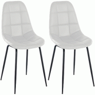 CLP Lot de 2 chaises Tom similicuir - blanc - 324252