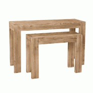 Console Westside L118xP39xH75cm + L79xP29xH60cm - aspect vieilli - par 2