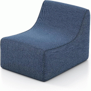 COSTWAY Canapé gonflable en forme L, canapé au sol avec housse lin et base antidérapante, pour salon et chambre, bleu - bleu polyester TH32044NX