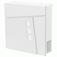 Décoshop26 - Boîte aux lettres murale compartiment à journaux revêtement par poudre blanc 04_0005900 - blanc 3000261559146