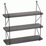 Décoshop26 - Étagère murale suspendue 3 niveaux design inustriel en métal et bois gris foncé 40 x 40 x 13 cm 04_0008677 - gris 3000262672035 Décoshop26 - Étagère murale suspendue 3 niveaux design inustriel en métal et bois gris foncé 40 x 40 x 13 cm 04_0008677 - gris 3000262672035