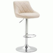 Décoshop26 - Tabouret de bar chaise haute x 1 avec coutures décoratives assise en PVC crème pieds métal 10_0005081 - 3000252450148 Décoshop26 - Tabouret de bar chaise haute x 1 avec coutures décoratives assise en PVC crème pieds métal 10_0005081 - 3000252450148