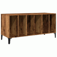 Helloshop26 - Armoire à disques classique espace de rangement 100 x 38 x 48 cm en bois vieux bois 02_0051064 - métal 3000236723527