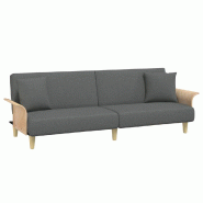 Helloshop26 - Canapé-lit avec accoudoirs 224 x 89 x 70 cm tissu gris foncé 02_0019251 - gris polyester 3000968688002