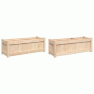 Helloshop26 - Jardinière bac lit surélevé plantes fleurs jardin terrasses lot de 2 bois de pin massif marron 02_0039045 - 3000218001469 Helloshop26 - Jardinière bac lit surélevé plantes fleurs jardin terrasses lot de 2 bois de pin massif marron 02_0039045 - 3000218001469