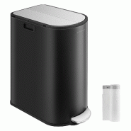 Helloshop26 - Poubelle de cuisine double 30 litres et 20 litres poubelle mince 2 compartiments pour tri et recyclage des déchets 12_0007211 - métal