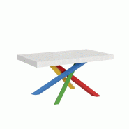 Itamoby Table Extensible 90X160/420 Cm Volantis Structure Frêne Blanc 4/B - blanc VE160TAV4B420-BF