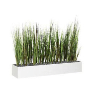 Jardinière artificielle basse - Composition florale en herbes - Blanc Jardinière artificielle basse - Composition florale en herbes - Blanc