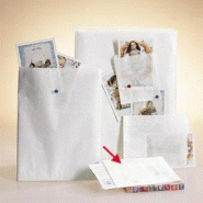 Pochettes cadeaux kraft lisse blanc 12x19cm - par 1000 - sachets résistants