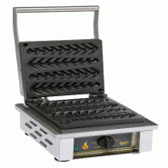 Roller Grill Gaufrier électrique simple pour gaufres sur bâtonnets, format épi de blé,  GES 23 - gris inox GES 23