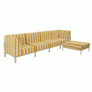 Salon de jardin bas modulable rayé 5 places jaune - jaune aluminium 115900