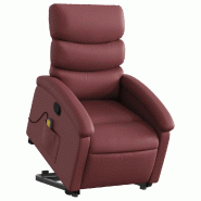 VidaXL Fauteuil inclinable de massage Rouge bordeaux Similicuir Modèle Herdelora - 3204051