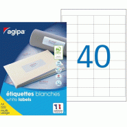 4000 étiquettes blanches multi-usage, format 48,5 x 25,4 mm (100 feuilles A4 / cdt) - 3270241189919