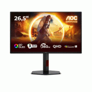 AOC G4 Q27G4SDR écran plat de PC 67,3 cm (26.5") 2560 x 1440 pixels Quad HD QD-OLED Noir, Rouge
