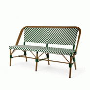 Bistromania Banquette de terrasse RIVOLI - Tressage vert foncé et blanc - EA173