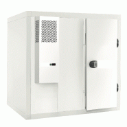 Chambre froide grise positive avec sol antidérapant, groupe froid et rayonnage - Montage facile Chambre froide grise positive avec sol antidérapant, groupe froid et rayonnage - Montage facile