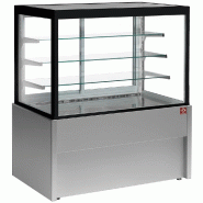 Comptoir vitrine panoramique chauffante 4 niveaux sans réserve gris... - PCB15HT-G5-P