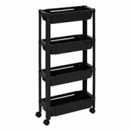 FIVE Desserte roulante extensible Resserre 4 Paniers Noir H 78.5 cm - noir JJ5438 FIVE Desserte roulante extensible Resserre 4 Paniers Noir H 78.5 cm - noir JJ5438