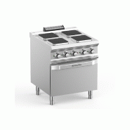 Fourneau 4 plaques carrées électrique - 2,6 kW par plaque - Gamme DOMINA PRO 700 - Référence PQ77FE_0