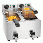 Friteuse électrique à poser SNACK II Plus - 2 cuves - 2 x 4 L - avec robinet de vidange | Bartscher