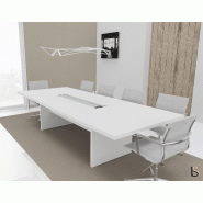 Grande table de réunion rectangulaire TAK - Mobel Linea. - Oui, Blanc, 300_0