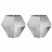 Helloshop26 - Lot de 2 jardinières rectangulaires extérieures pour jardin balcon 100 x 100 x 80 cm en acier inoxydable argent 02_0053099 - inox 3000
