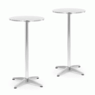 Helloshop26 - Lot de 2 tables ronde diamètre 60 cm pliable réglable en hauteur acier inoxydable 14_0010034 - 3000221965895 Helloshop26 - Lot de 2 tables ronde diamètre 60 cm pliable réglable en hauteur acier inoxydable 14_0010034 - 3000221965895