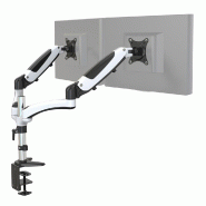Hjh OFFICE Fixation pour écran VM-MG2 à deux bras 15 - blanc aluminium 802020
