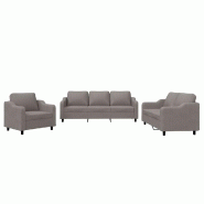 VidaXL Ensemble de canapés 3 pcs avec coussins Taupe Tissu Modèle Sirius Extensible Plus - 3201777