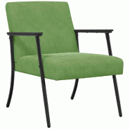 VidaXL fauteuil Vert clair 59 x 75 x 78 cm Velours Modèle Vega Master Bois - 42017682