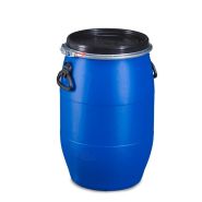 Fût en plastique avec couvercle pour le transport de marchandises dangereuses, 60 litres - 266134W