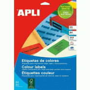 Apli 480 étiquettes jaunes multi-usage, format 70 x 37 mm (20 feuilles A4 / cdt) - jaune 8410782015918