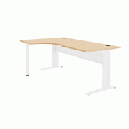 Bureau asymétrique 90° chêne/blanc 180*120/60 cm avec retour gauche - 9300190